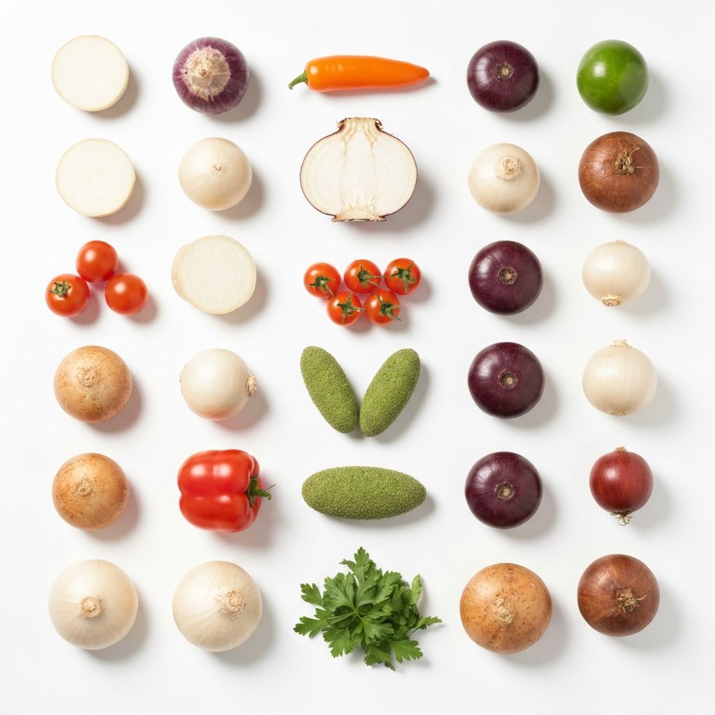 Grid arranged whole foods overhead shot